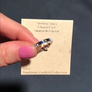 Swarovski Sterling Silver Crystal Channel Set Ring